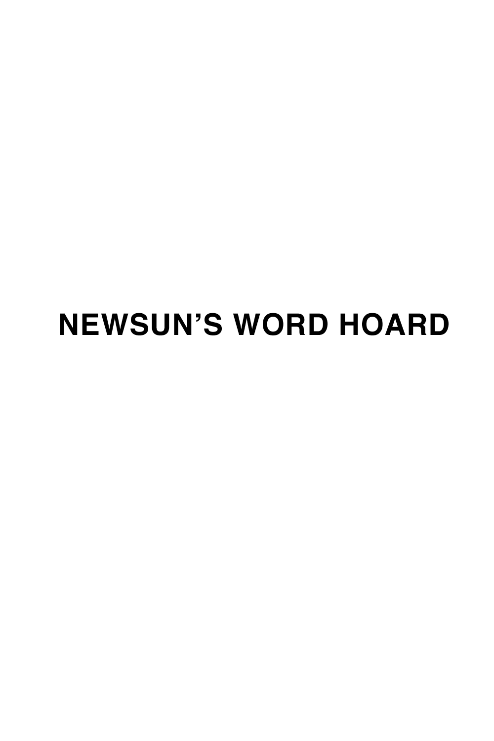 Newsuns Word Hoard cover